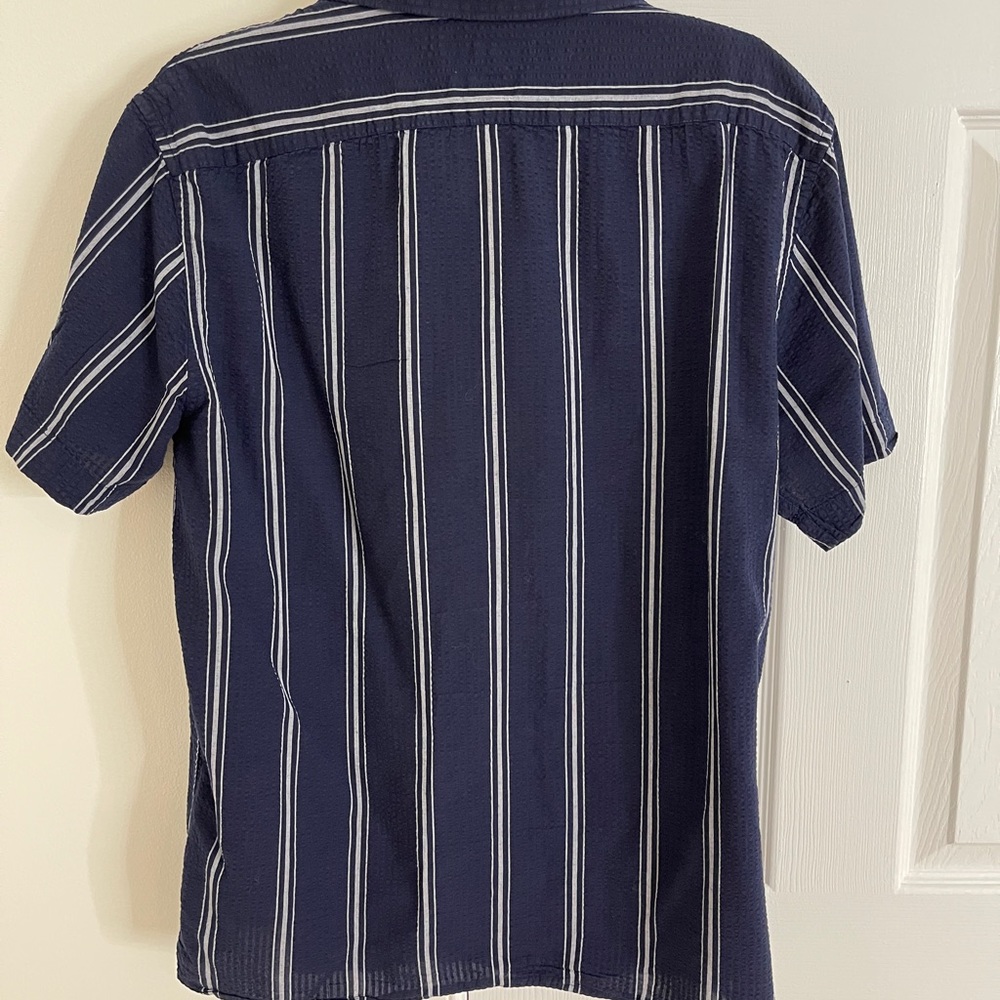 Banana Republic Navy Stripped Casual Shirt - Picture 2 of 2